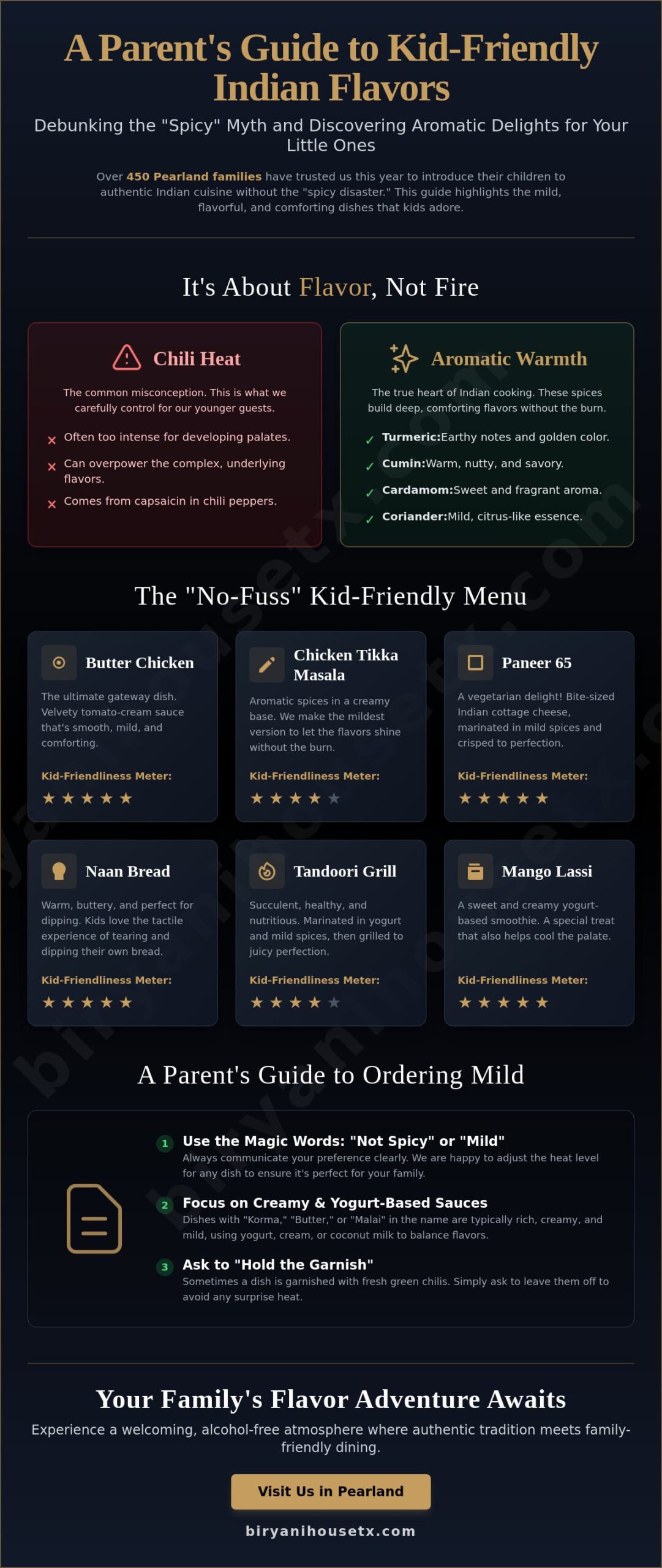 Non-Spicy Indian Food for Kids in Pearland: A Family Guide to Mild Flavors